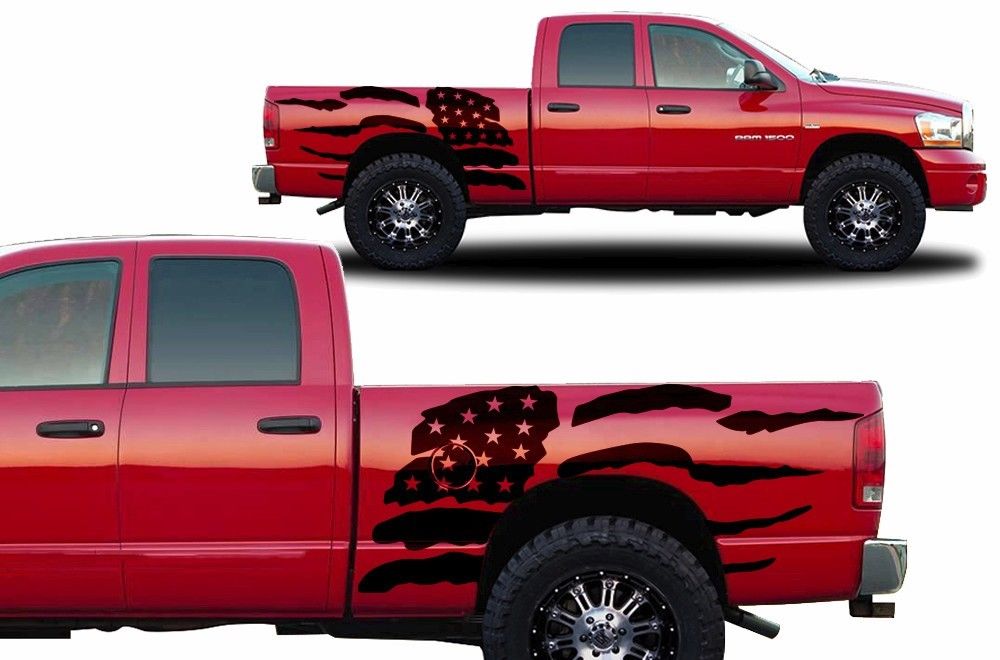 Custom Patriot American Flag Body Graphics Decal Kit - Click Image to Close